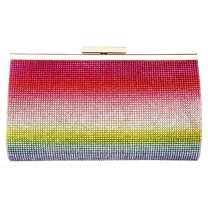 CRYSTAL EMBELLISHED RAINBOW EVENING BAG NWT